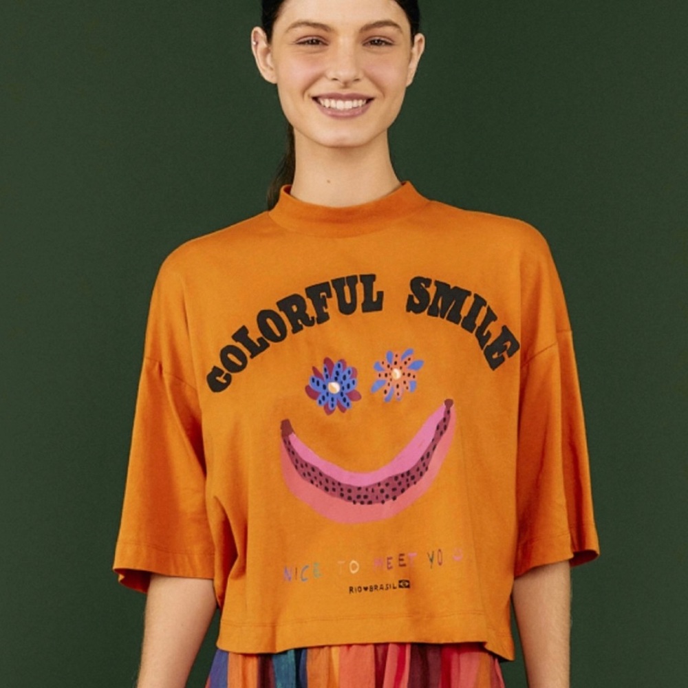 Farm Rio Colorful Smile Organic Cotton Tee
